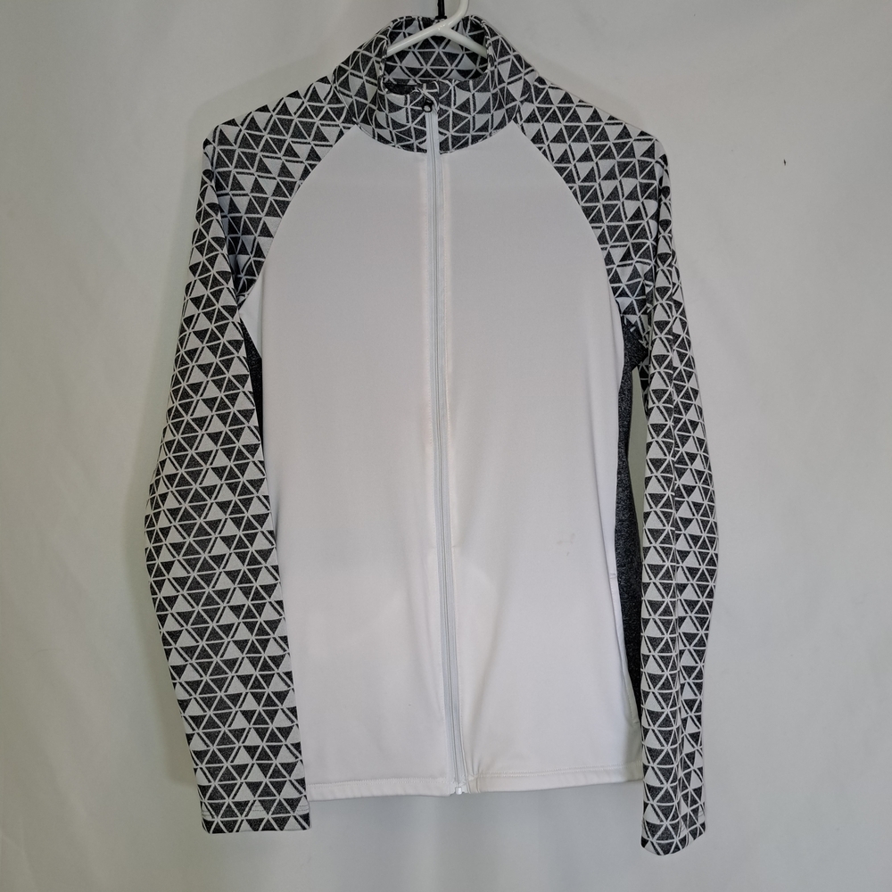Antigua Gray and White Geometric Jacket Women's Medium #177